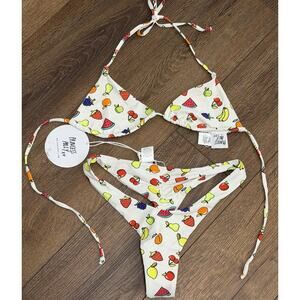 New PRINCESS POLLY Laguna Fruit 2 Piece Bikini Swimsuit Set Size US 4